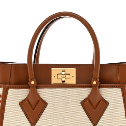 Louis Vuitton Canvas Calfskin Monogram On My Side PM Caramel Tan 7 of 9