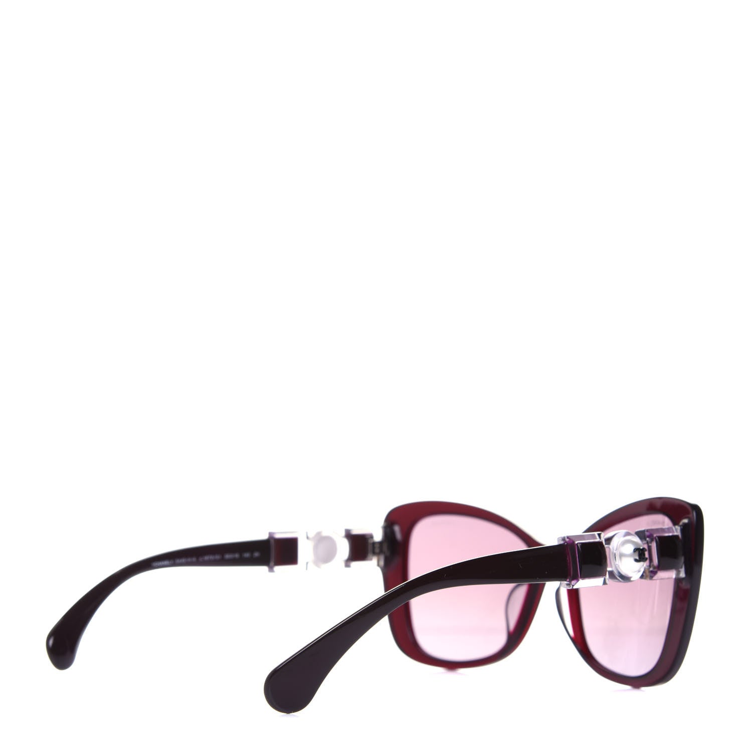 Chanel Acetate Pearl Butterfly Sunglasses 5445-H-A Dark Red 4 of 8