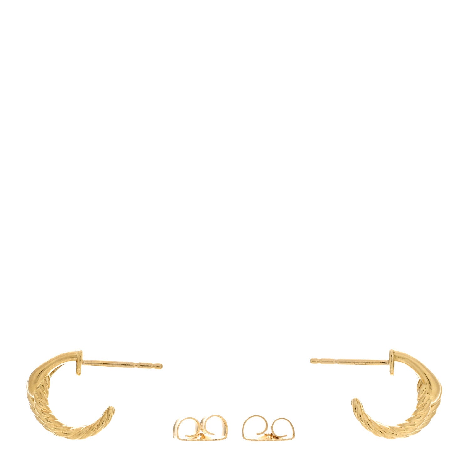 David Yurman 18K Yellow Gold Labyrinth Hoop Earrings 3 of 4