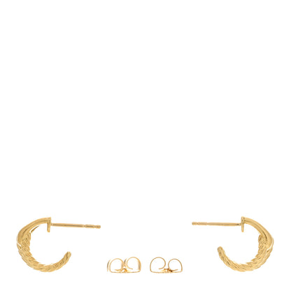 David Yurman 18K Yellow Gold Labyrinth Hoop Earrings 3 of 4