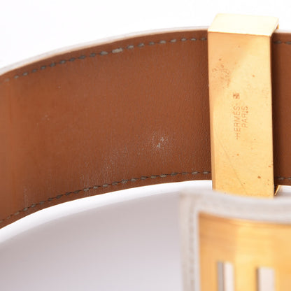 Hermes Epsom Collier de Chien CDC Bracelet L White 7 of 8