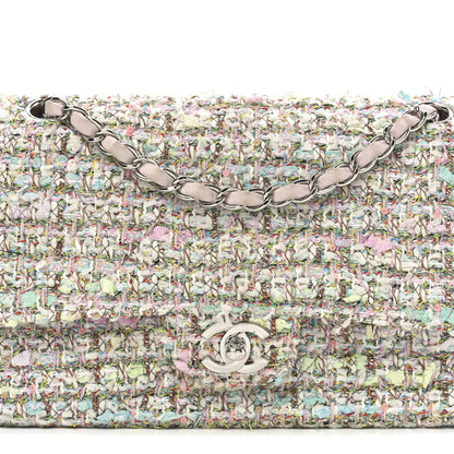 Chanel Tweed Quilted Medium Double Flap Light Pink Multicolor 8 of 13