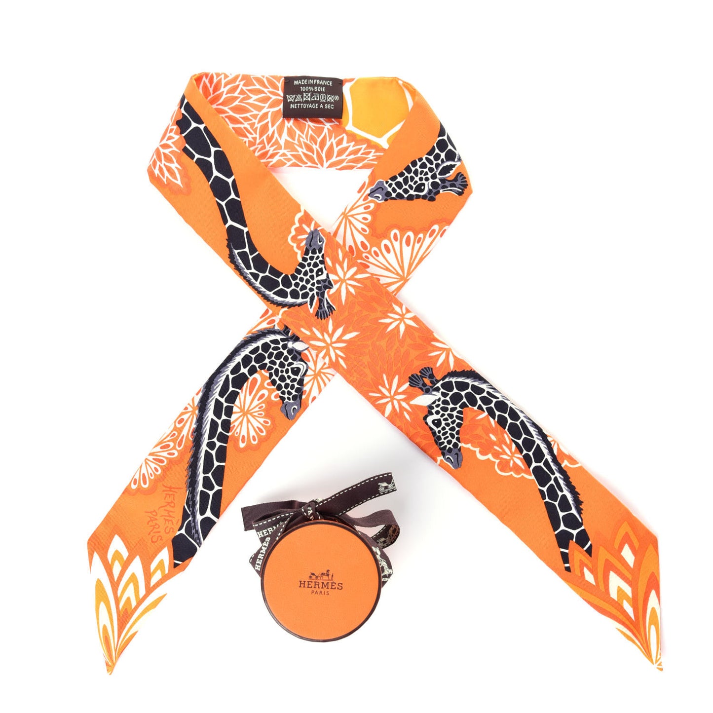 Silk The Three Graces Twilly Orange Mangue Anthracite