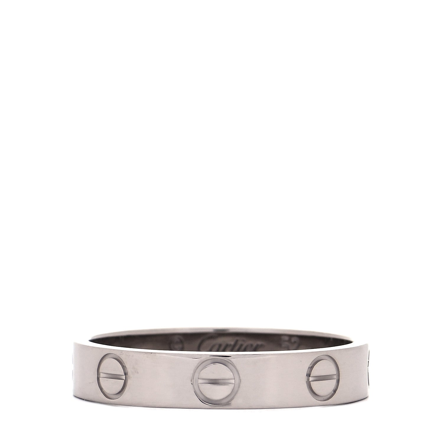 Cartier 18K White Gold 3.5mm LOVE Wedding Band Ring 52 6 1 of 5