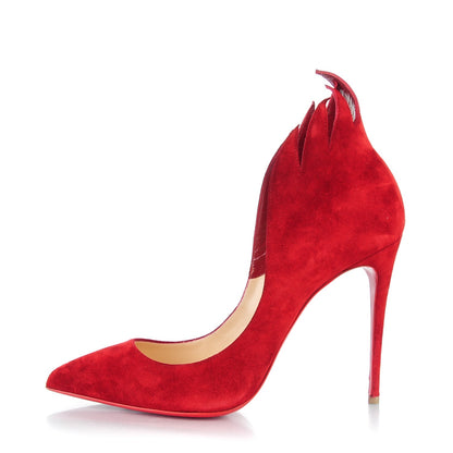 Christian Louboutin Suede Victorina 100 Pumps 39.5 Carmin 1 of 8