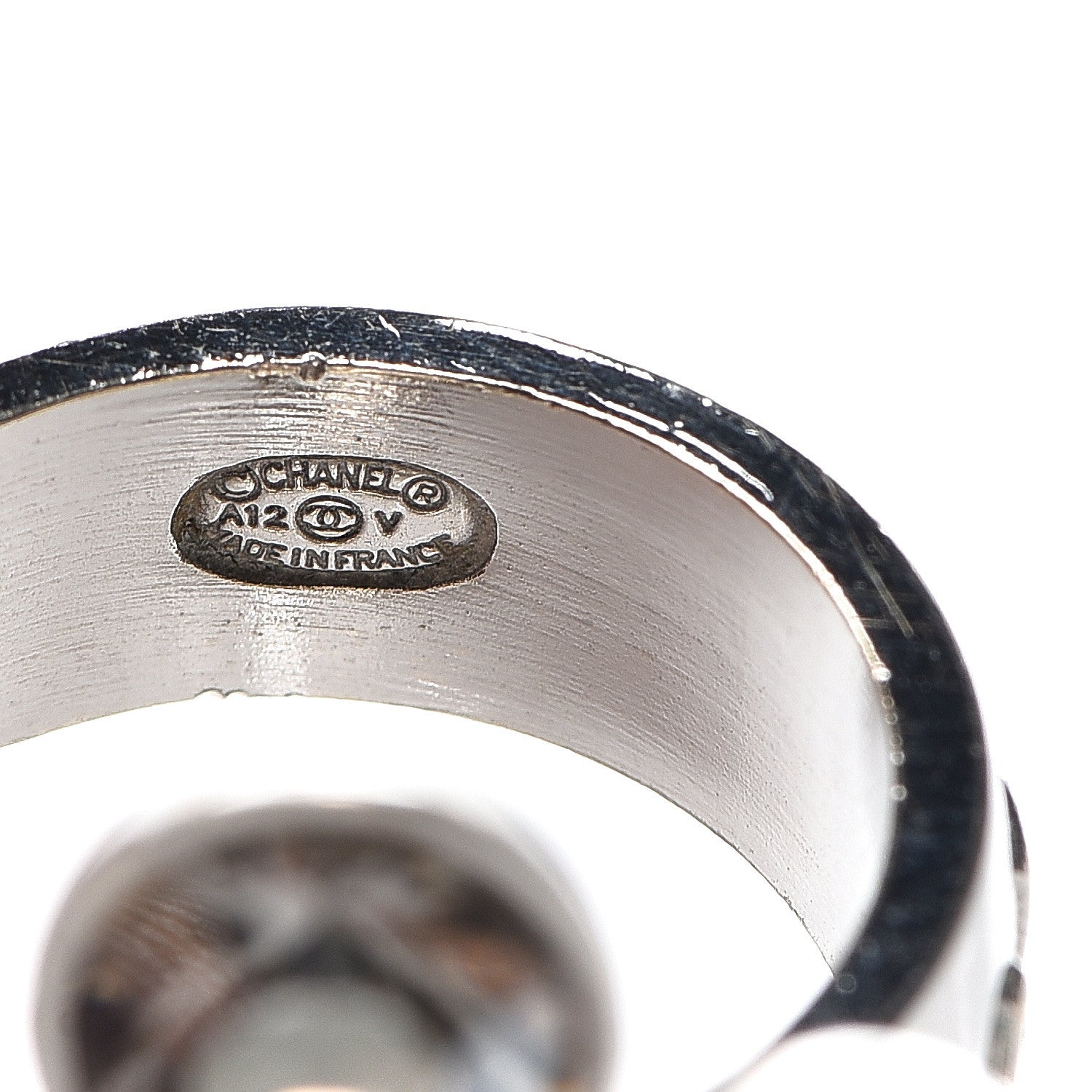 Chanel Crystal CC Ring 6.5 Silver Multicolor 4 of 5