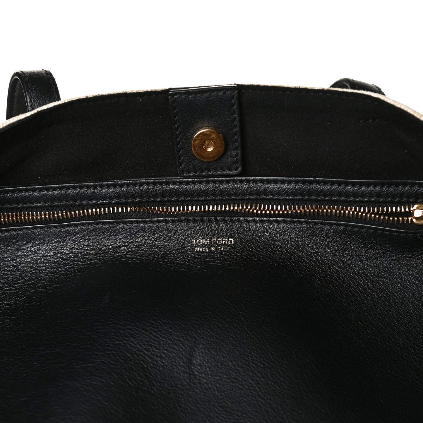 Canvas Calfskin T Tote Beige
