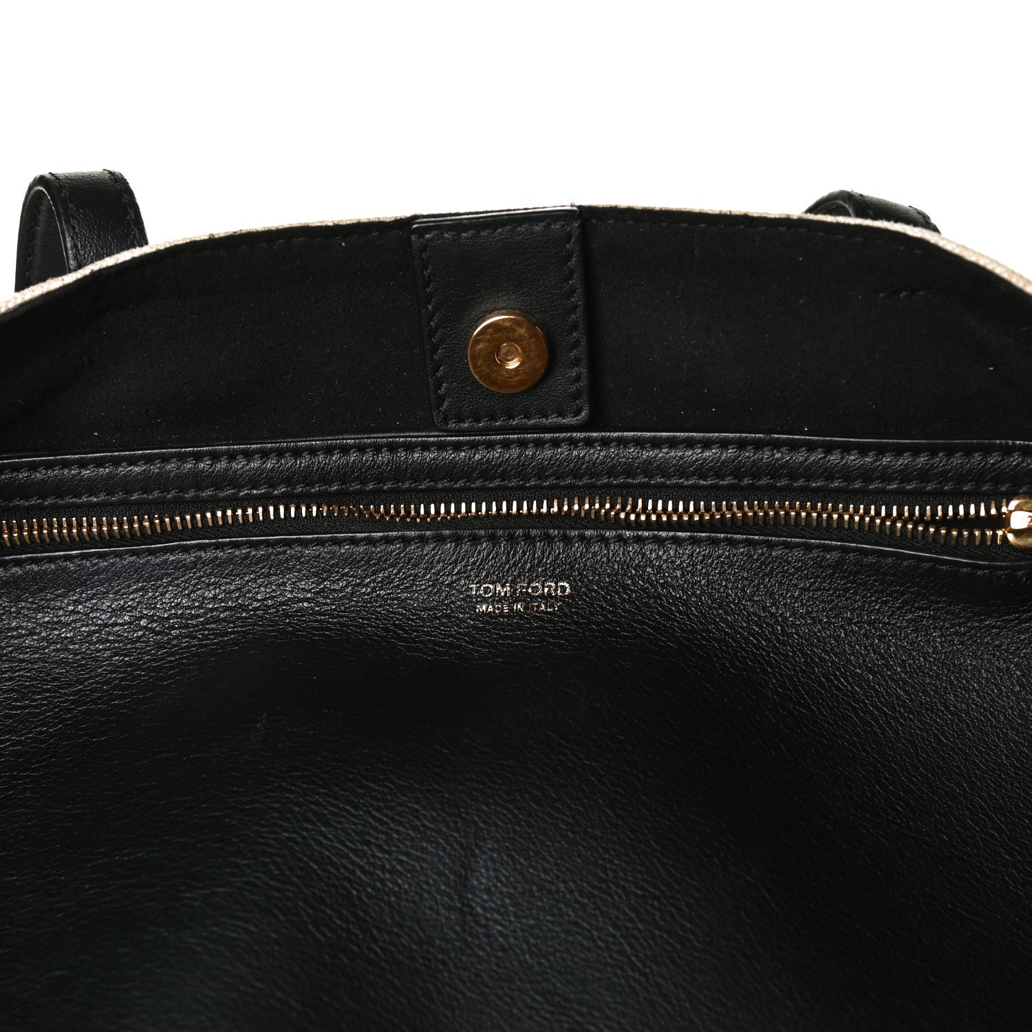 Tom Ford Canvas Calfskin T Tote Beige 6 of 19