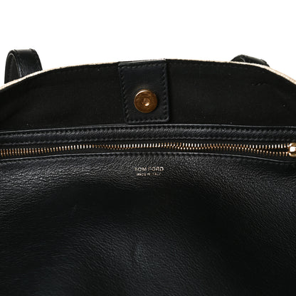 Tom Ford Canvas Calfskin T Tote Beige 6 of 19