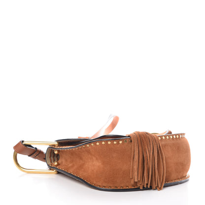 Chloe Suede Braided Small Hudson Shoulder Bag Caramel 4 of 12