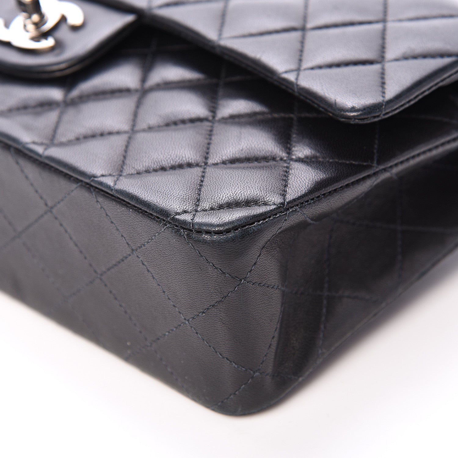 Chanel Lambskin Quilted Medium Double Flap Black 9 of 22