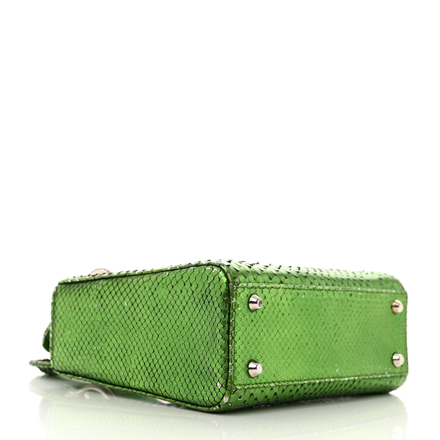 Christian Dior Metallic Snakeskin Mini Lady Dior Green 4 of 20