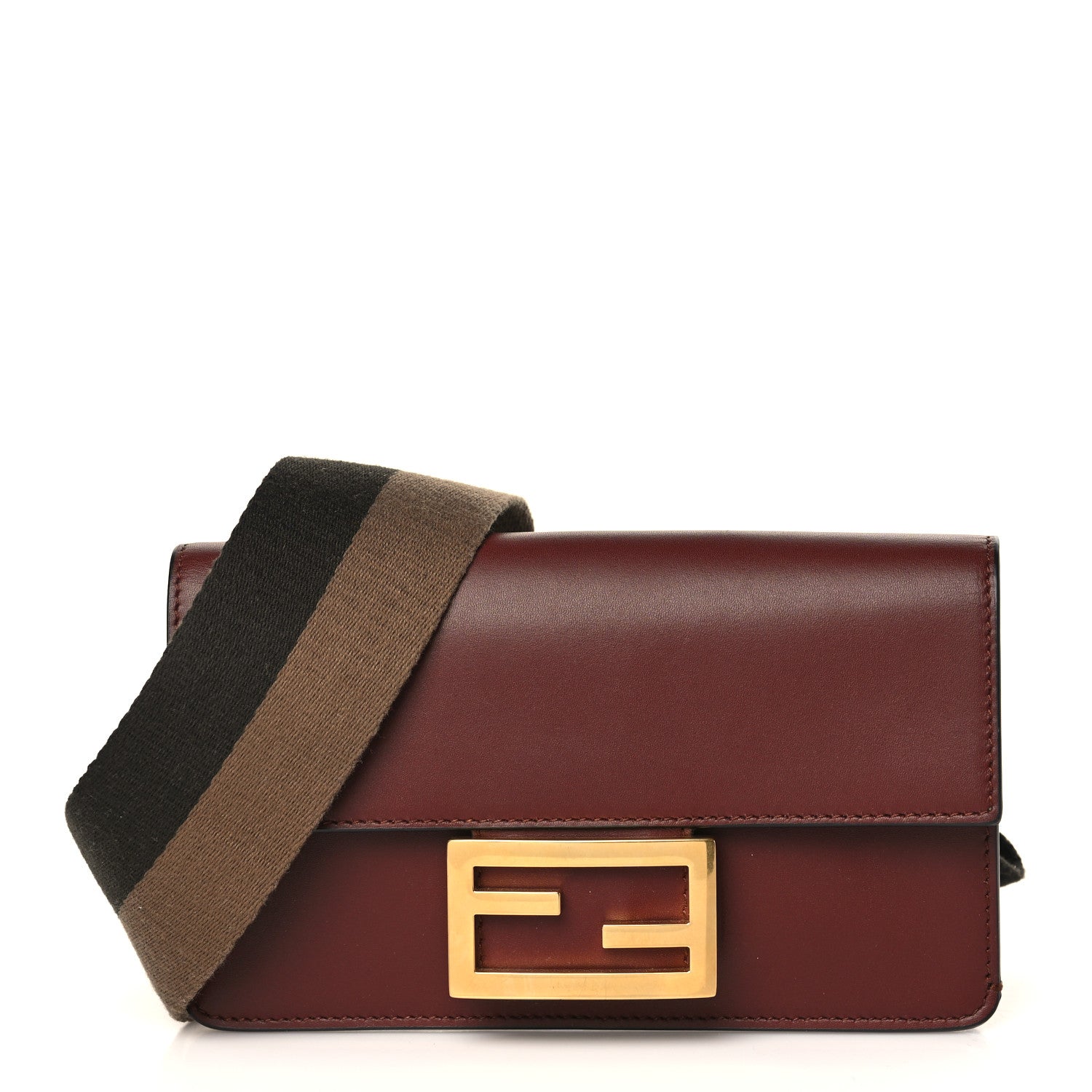 Fendi Vitello King Mini Flat Baguette Praline 1 of 9