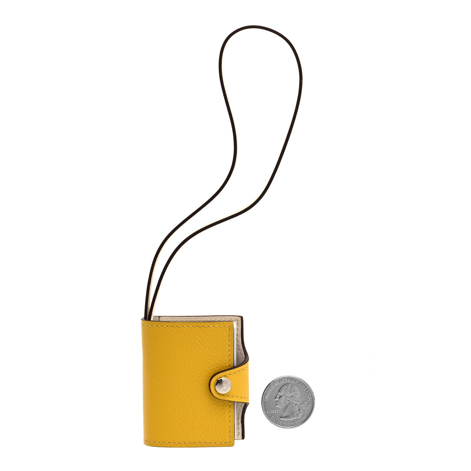 Hermes Evercolor Swift Verso Ulysse Nano Bag Charm Jaune de Naples Nata 2 of 6