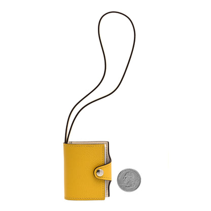 Hermes Evercolor Swift Verso Ulysse Nano Bag Charm Jaune de Naples Nata 2 of 6