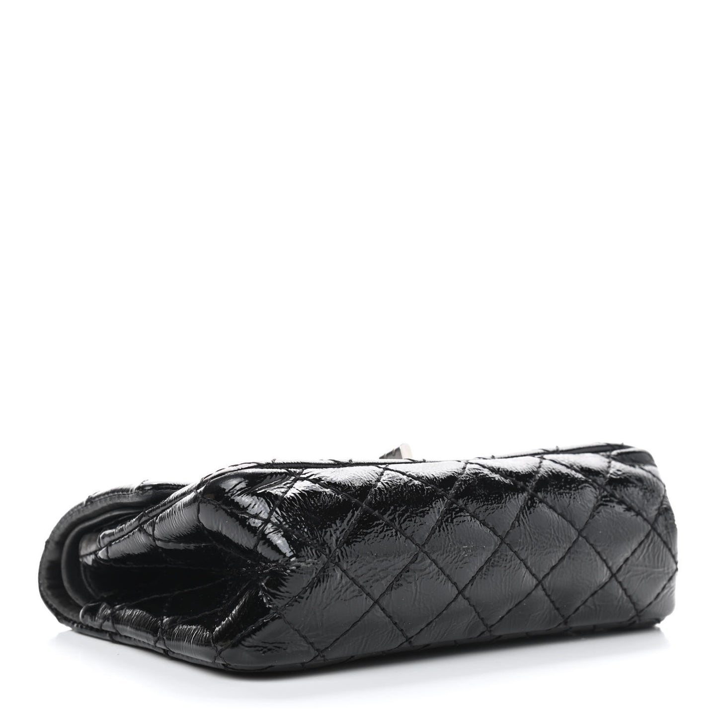 Crinkled Patent Quilted 2.55 Reissue Mini Flap Black