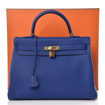 Hermes Togo Kelly Retourne 35 Bleu Electrique 37 of 37