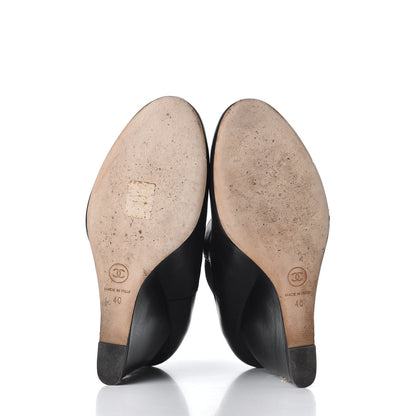 Chanel Lambskin Pearl CC Ankle Boots 40 Black 6 of 11