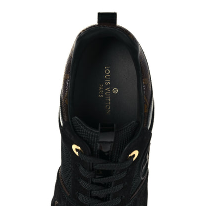 Louis Vuitton Suede Monogram Run Away Sneakers 35 Black 7 of 7