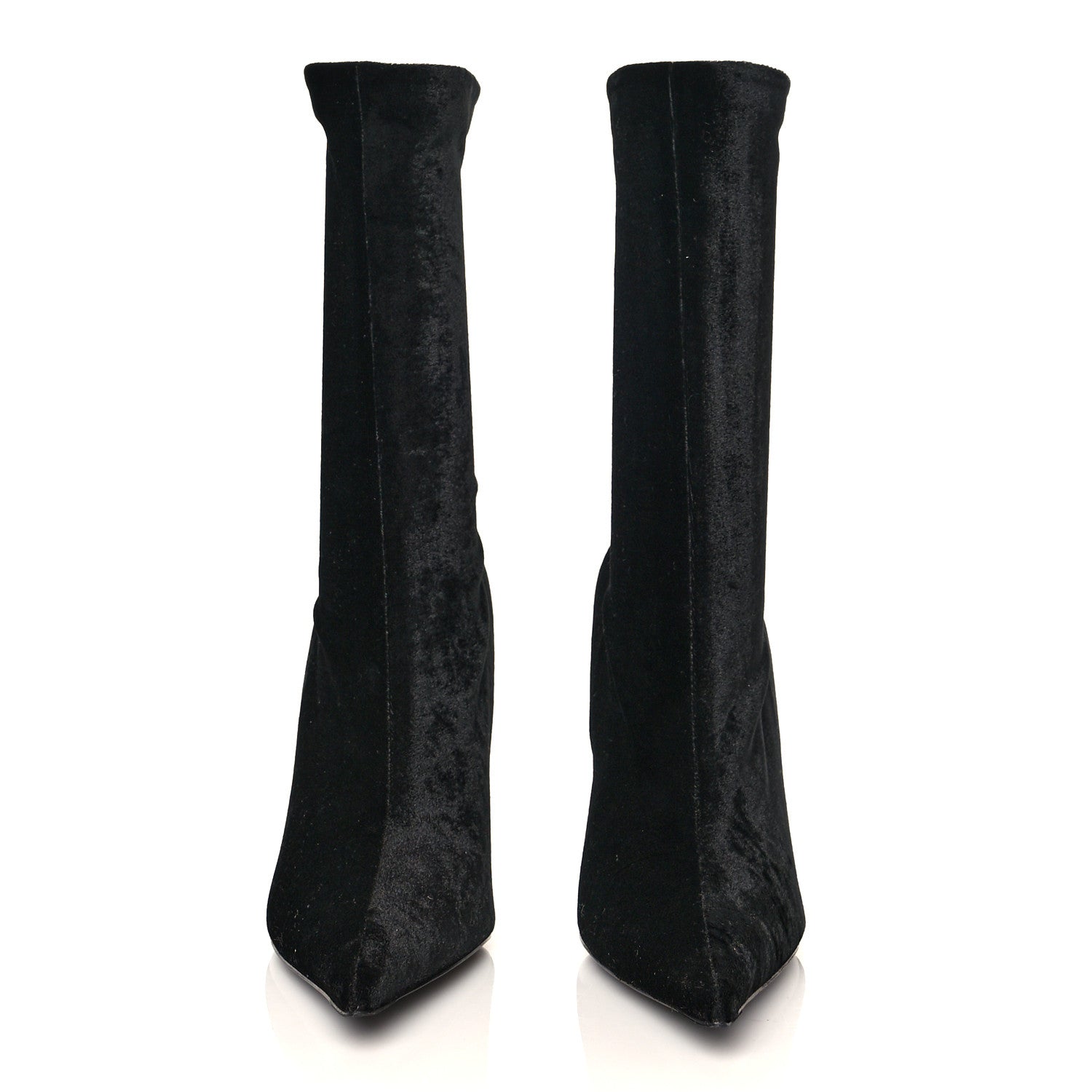 Balenciaga Velvet Spandex Extreme Pointed Toe Knife Ankle Boots 41 Black 2 of 6