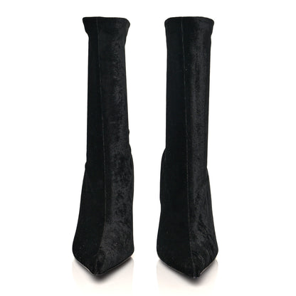 Balenciaga Velvet Spandex Extreme Pointed Toe Knife Ankle Boots 41 Black 2 of 6