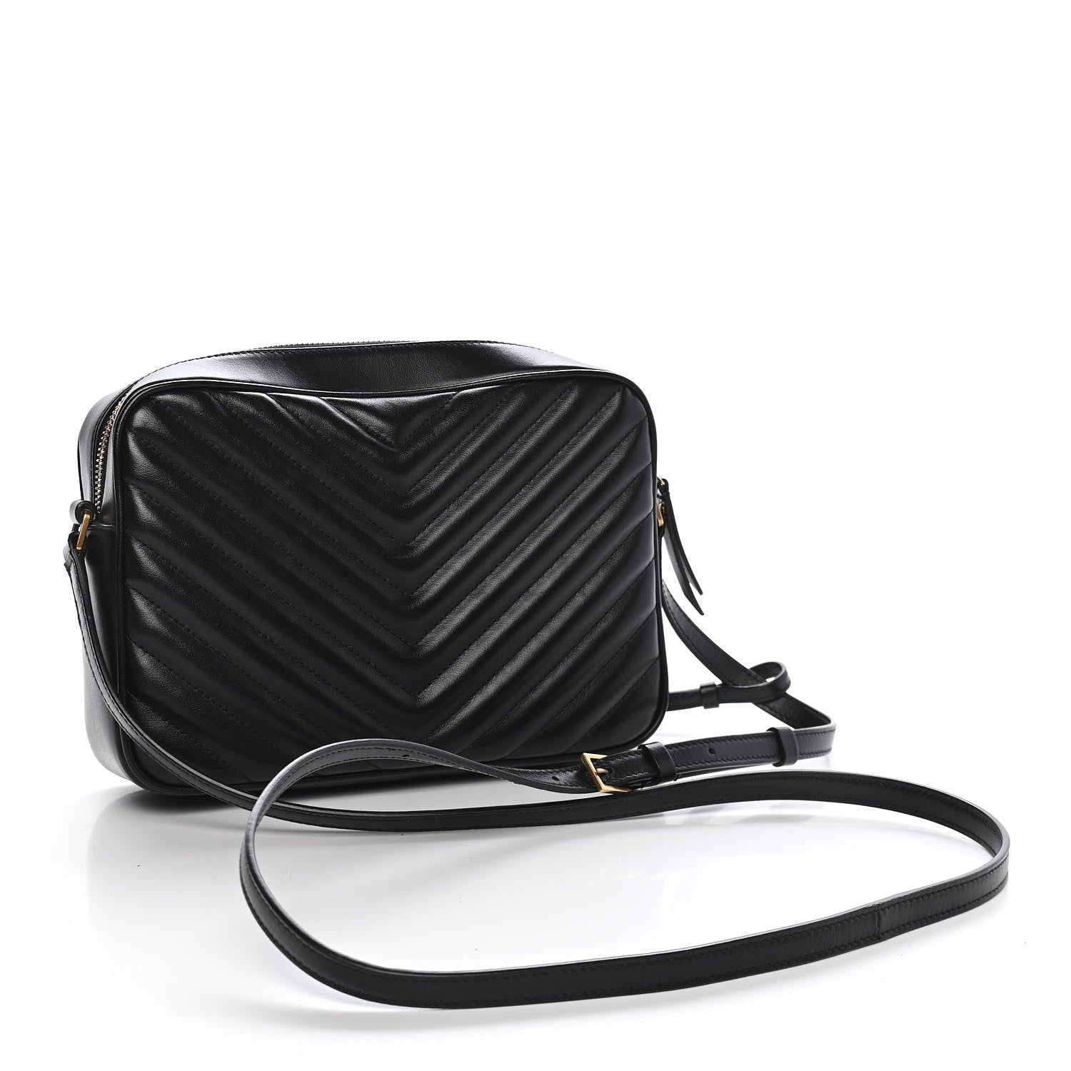 Saint Laurent Calfskin Matelasse Monogram Lou Camera Bag Black 3 of 8
