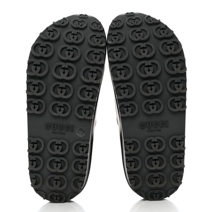 Gucci Soft Rubber Womens Interlocking G Platform 42mm Slide Sandals 37 Black 5 of 9
