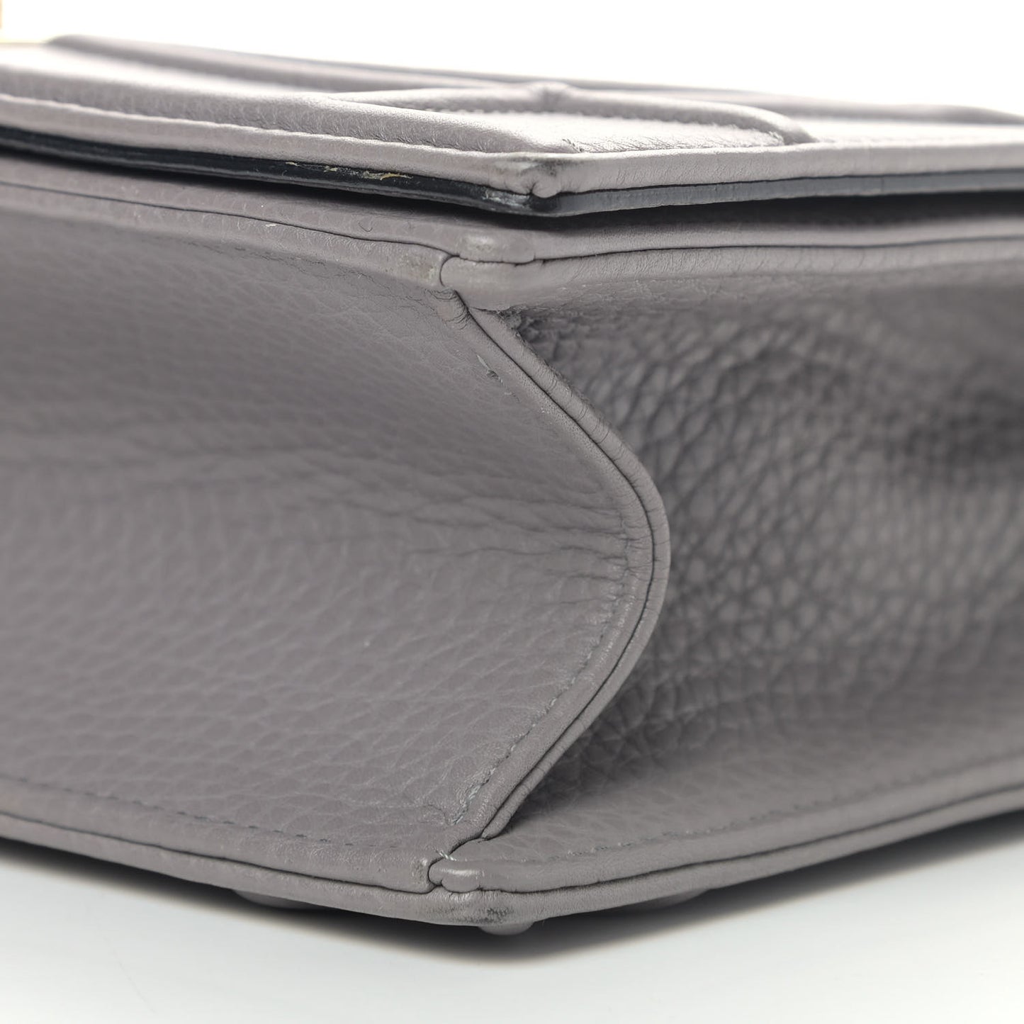 Grained Calfskin Medium Diorama Flap Bag Grey
