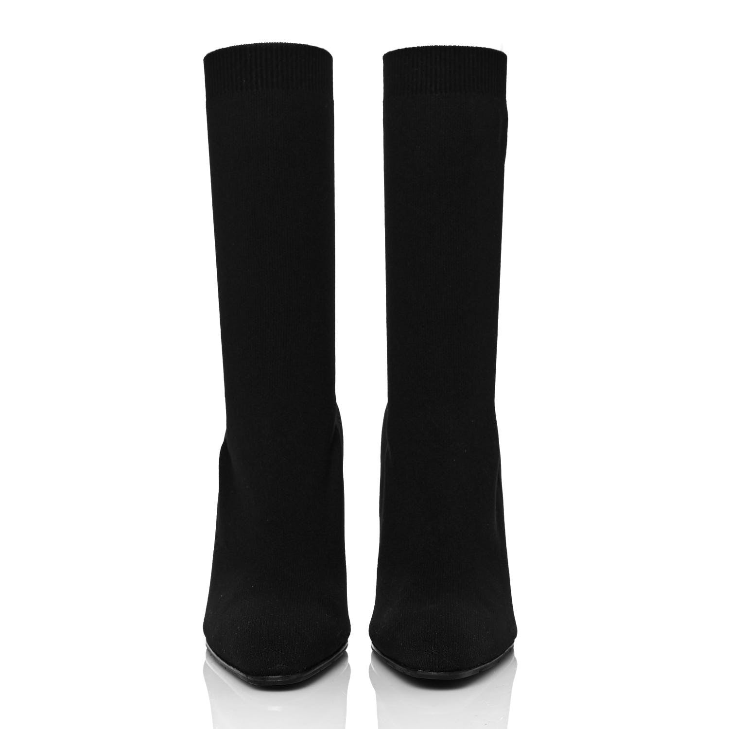 Balenciaga Jersey Crepe Round Toe Knife Booties 40 Black 2 of 7
