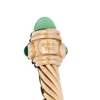 David Yurman 18K Yellow Gold Chrysoprase Peridot Chalcedony 5mm Renaissance Bracelet 3 of 3