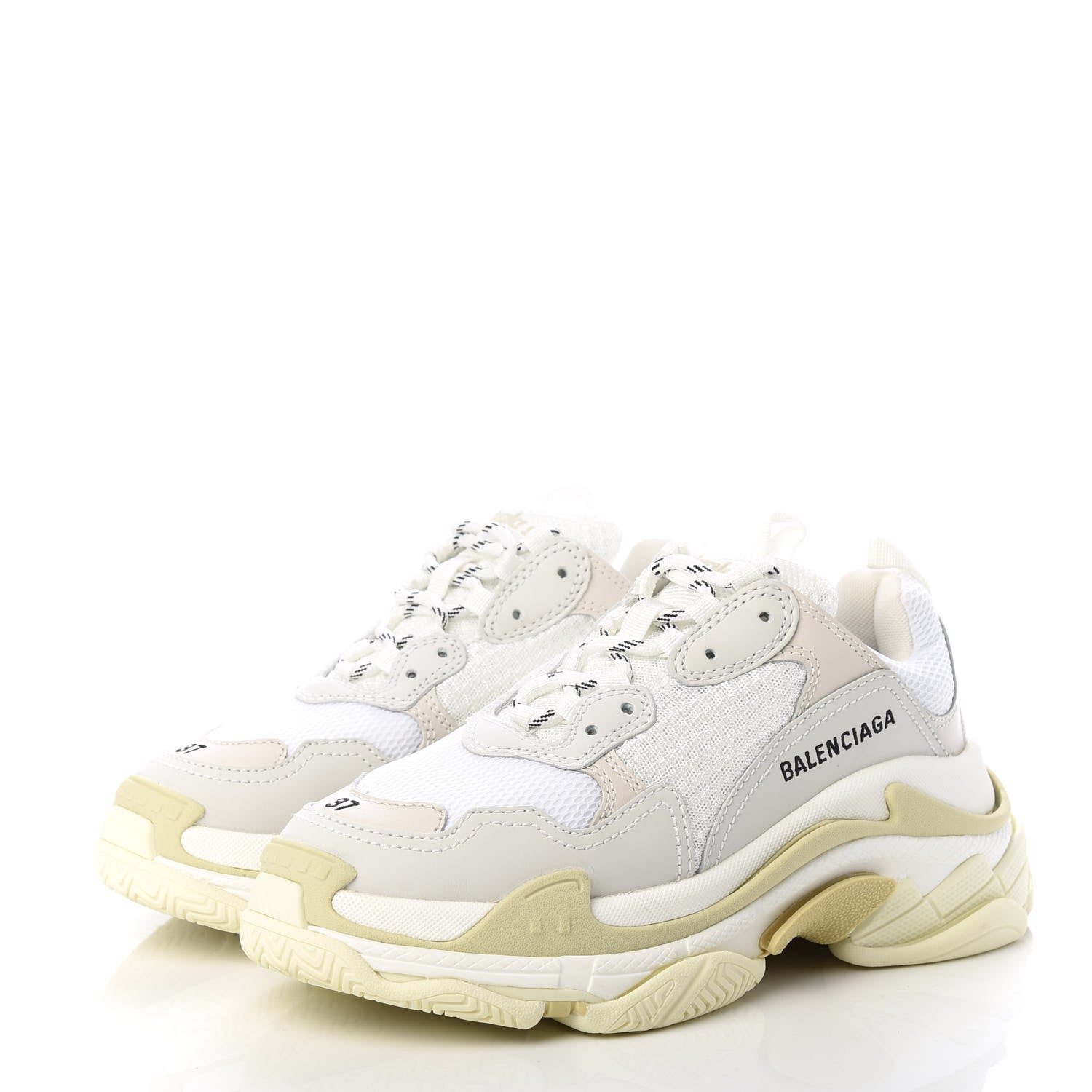 Balenciaga Fabric Mesh Womens Triple S Sneakers 37 White 3 of 10