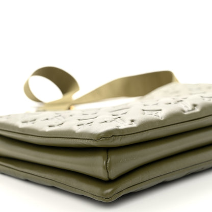 Louis Vuitton Lambskin Embossed Monogram Coussin MM Khaki 10 of 11