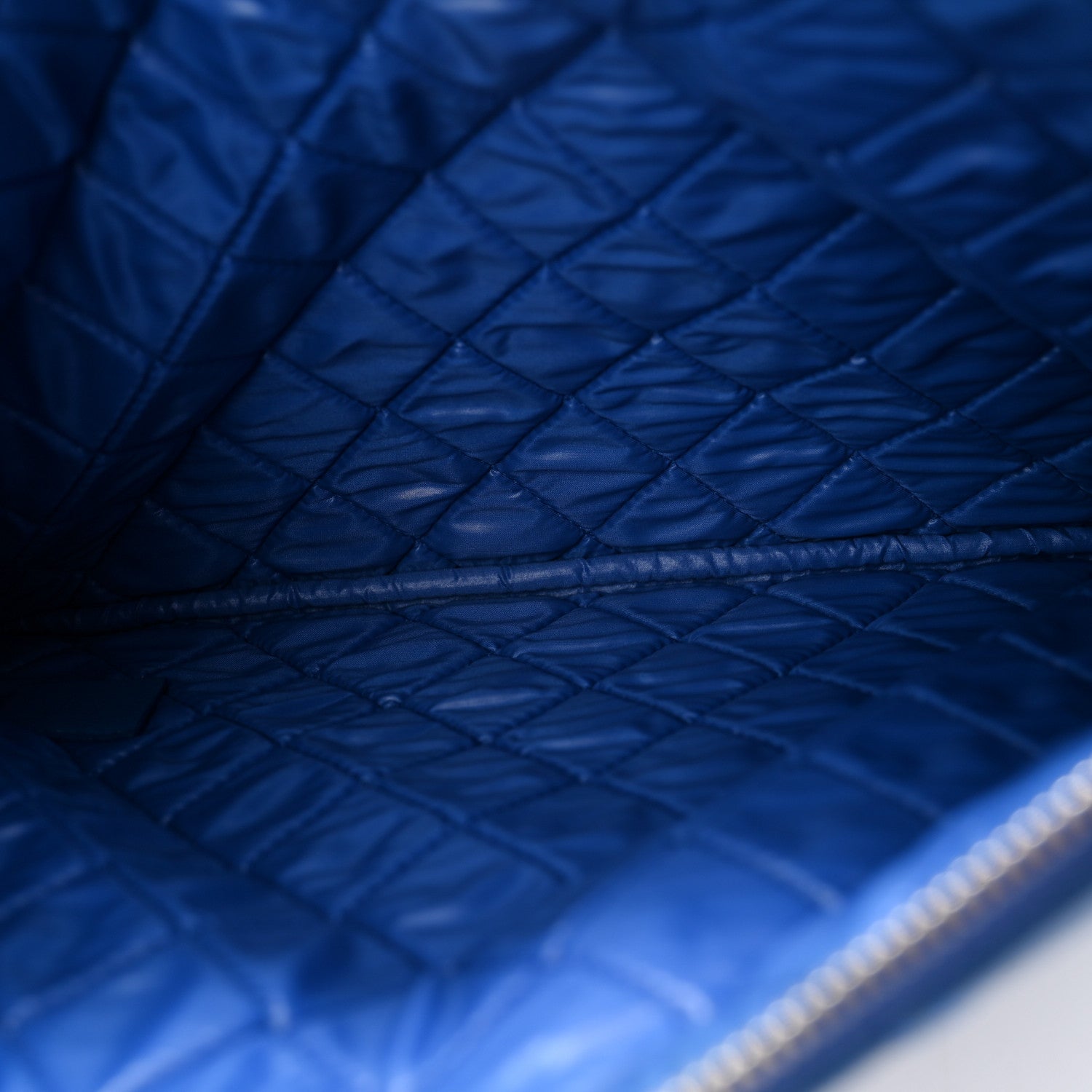Chanel Lambskin Quilted Medium Cosmetic Case Blue 5 of 10