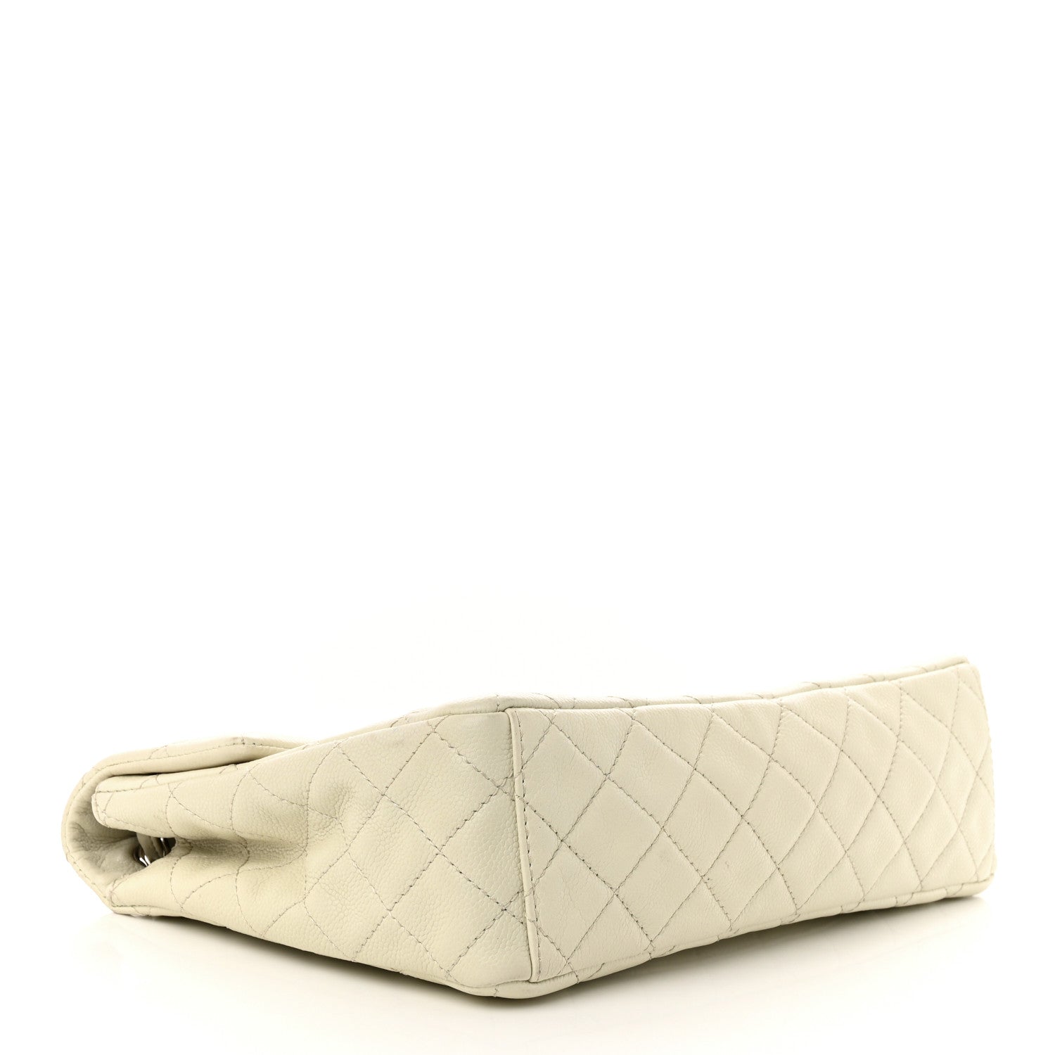 Chanel Washed Caviar Quilted Maxi Single Flap White 4 of 13