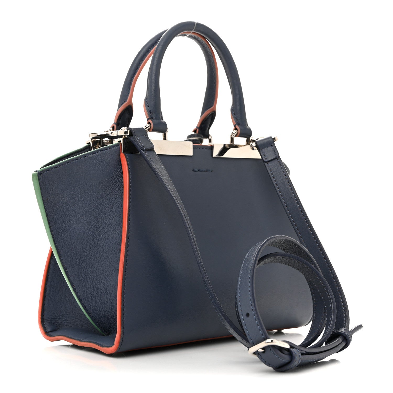 Fendi Vitello Dolce Mini 3jours Tote Mirto 3 of 14
