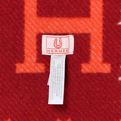 Hermes Wool Cashmere Western And Company Blanket Rouge H 3 of 3