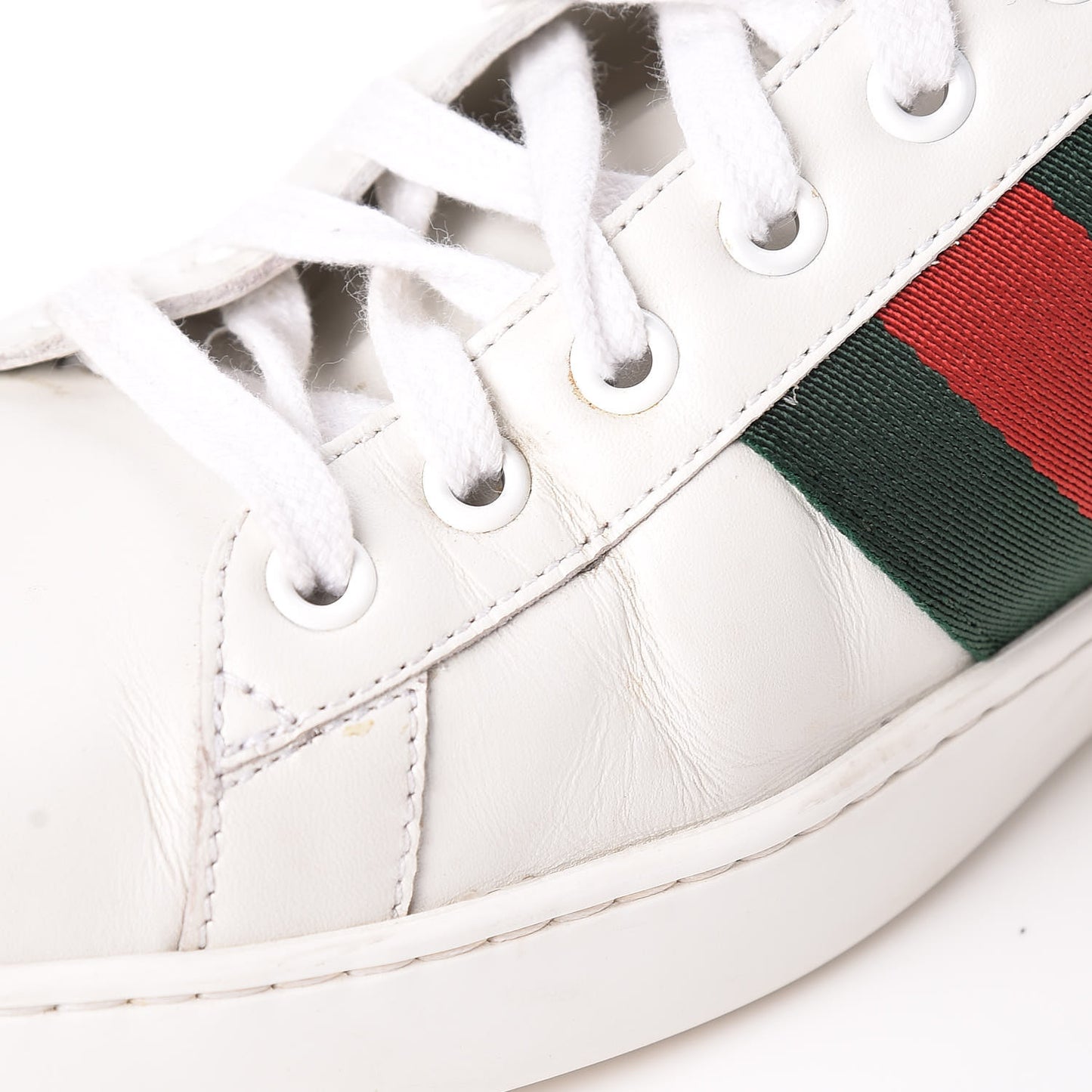 Calfskin Crocodile Web Mens Ace Sneakers 9 White Green