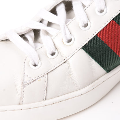 Gucci Calfskin Crocodile Web Mens Ace Sneakers 9 White Green 11 of 14