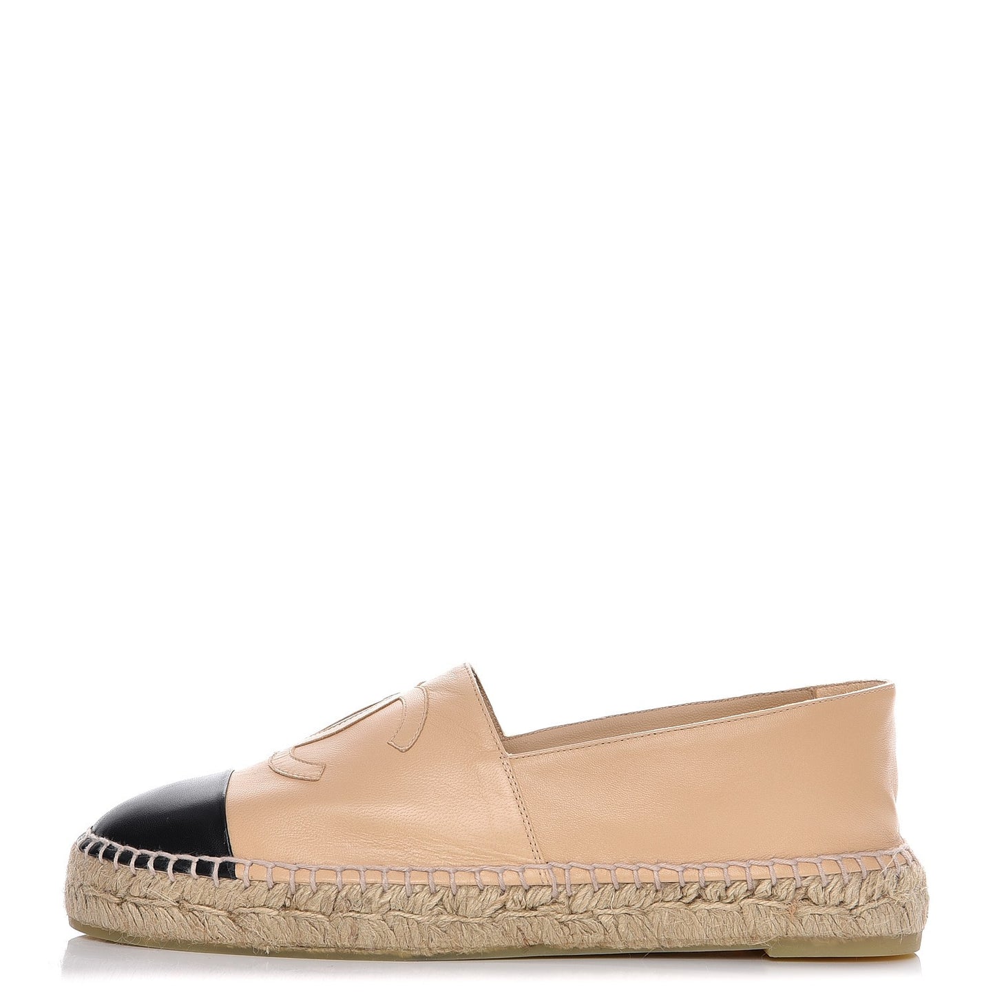 Lambskin CC Espadrilles 41 Beige Black