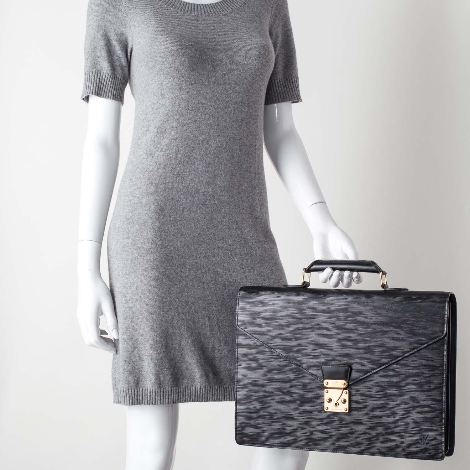 Louis Vuitton Epi Serviette Ambassadeur Briefcase Black 2 of 10