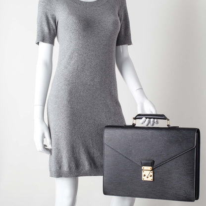 Louis Vuitton Epi Serviette Ambassadeur Briefcase Black 2 of 10