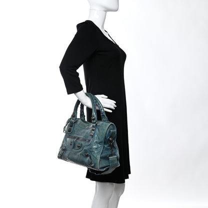 Balenciaga Chevre Giant 21 Gunmetal Hardware City Neiman Marcus LE Bleu 2 of 19