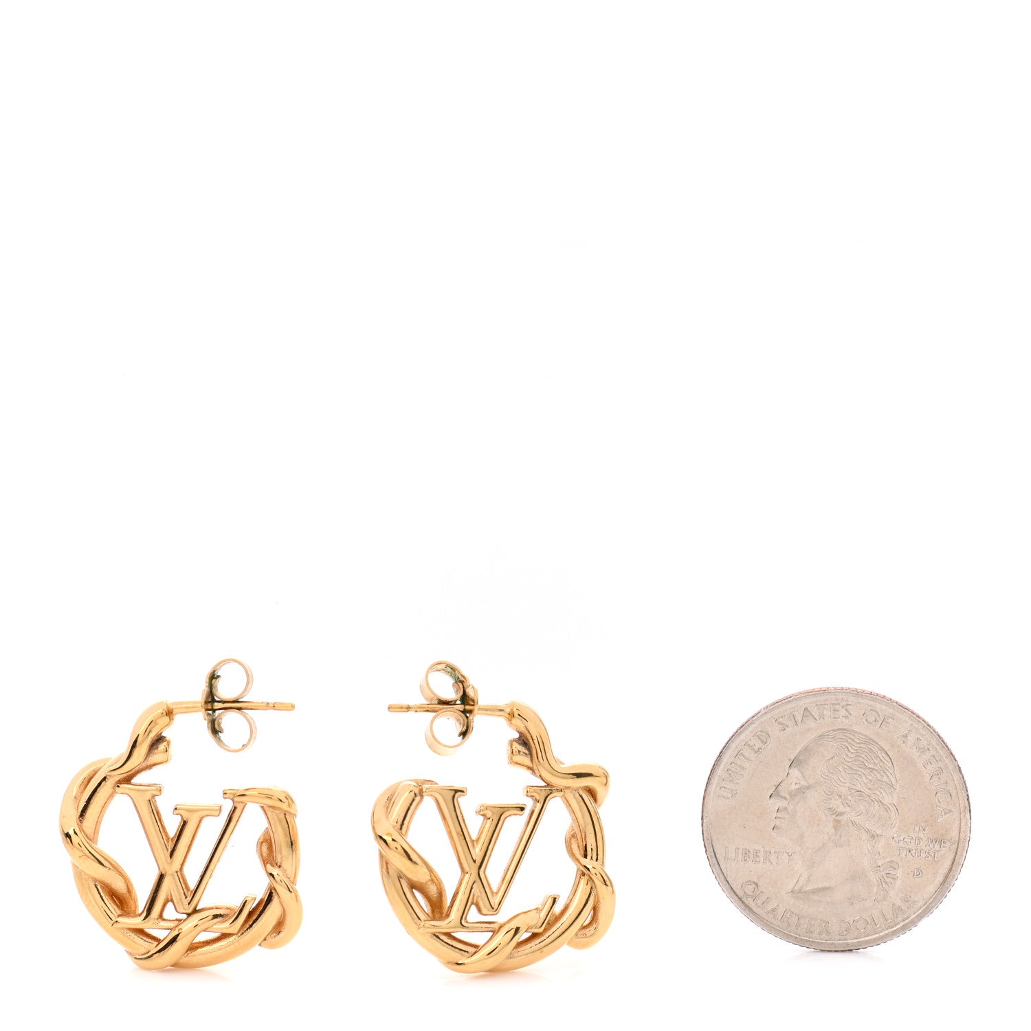 Louis Vuitton Garden Louise Hoop Earrings Gold 2 of 8