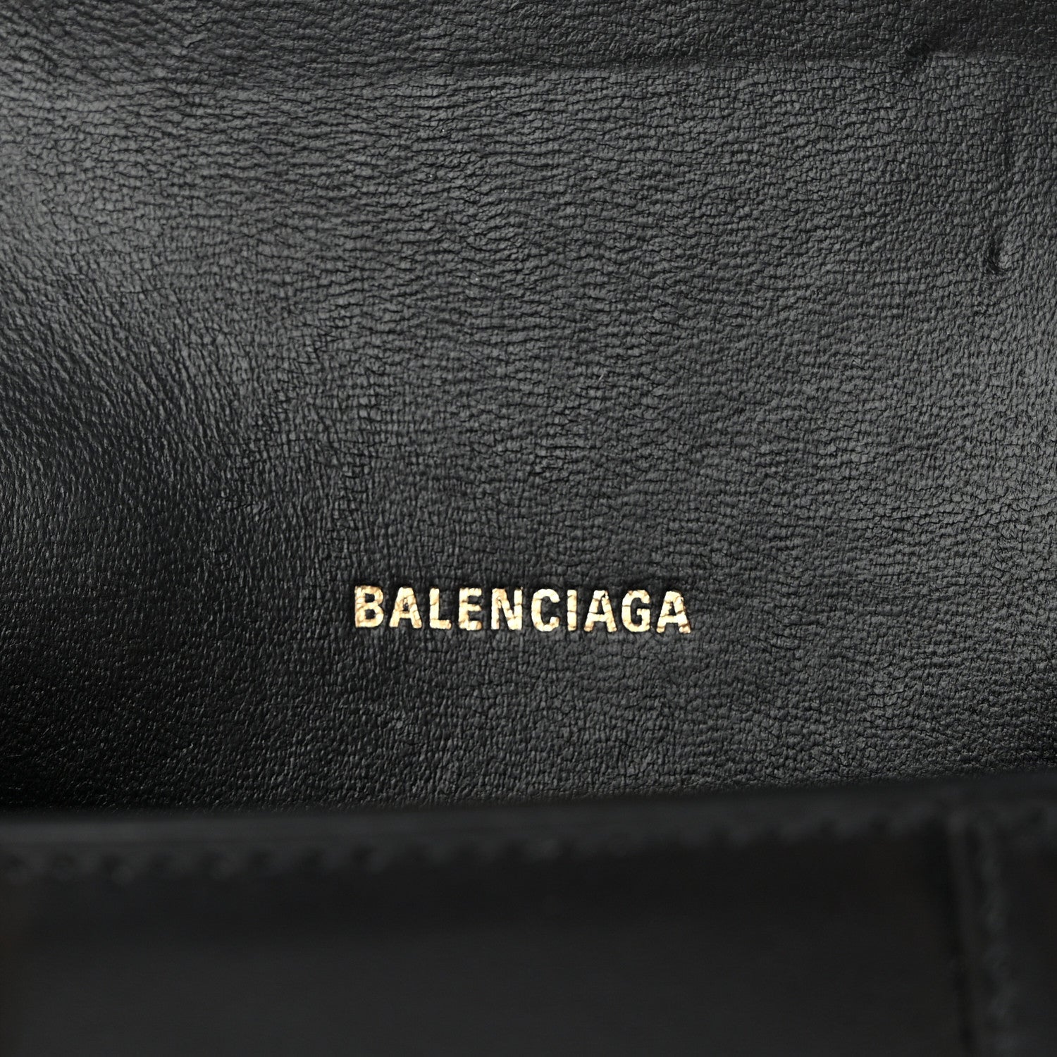 Balenciaga Shiny Box Calfskin Hourglass Chain Cardholder Black 6 of 7