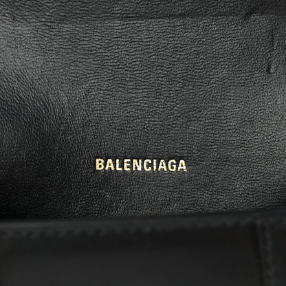Balenciaga Shiny Box Calfskin Hourglass Chain Cardholder Black 6 of 7