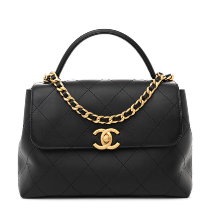 Chanel Calfskin Large Top Handle Flap Black 1 of 10
