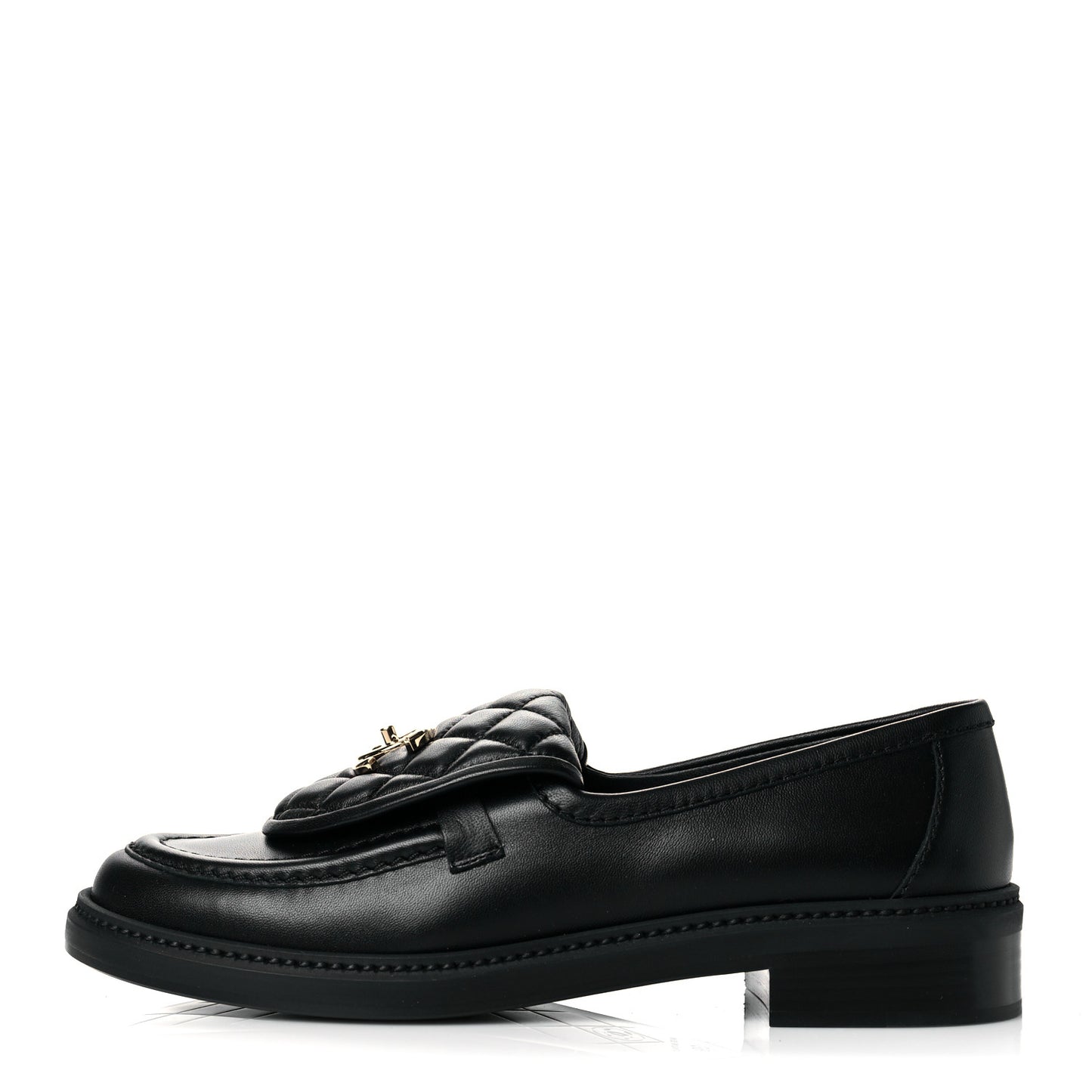 Lambskin Quilted CC Turnlock Loafers 39 Black