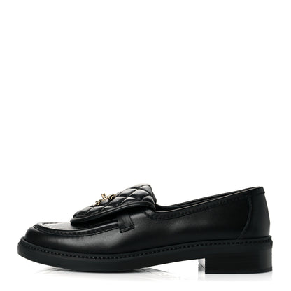 Chanel Lambskin Quilted CC Turnlock Loafers 39 Black 1 of 10