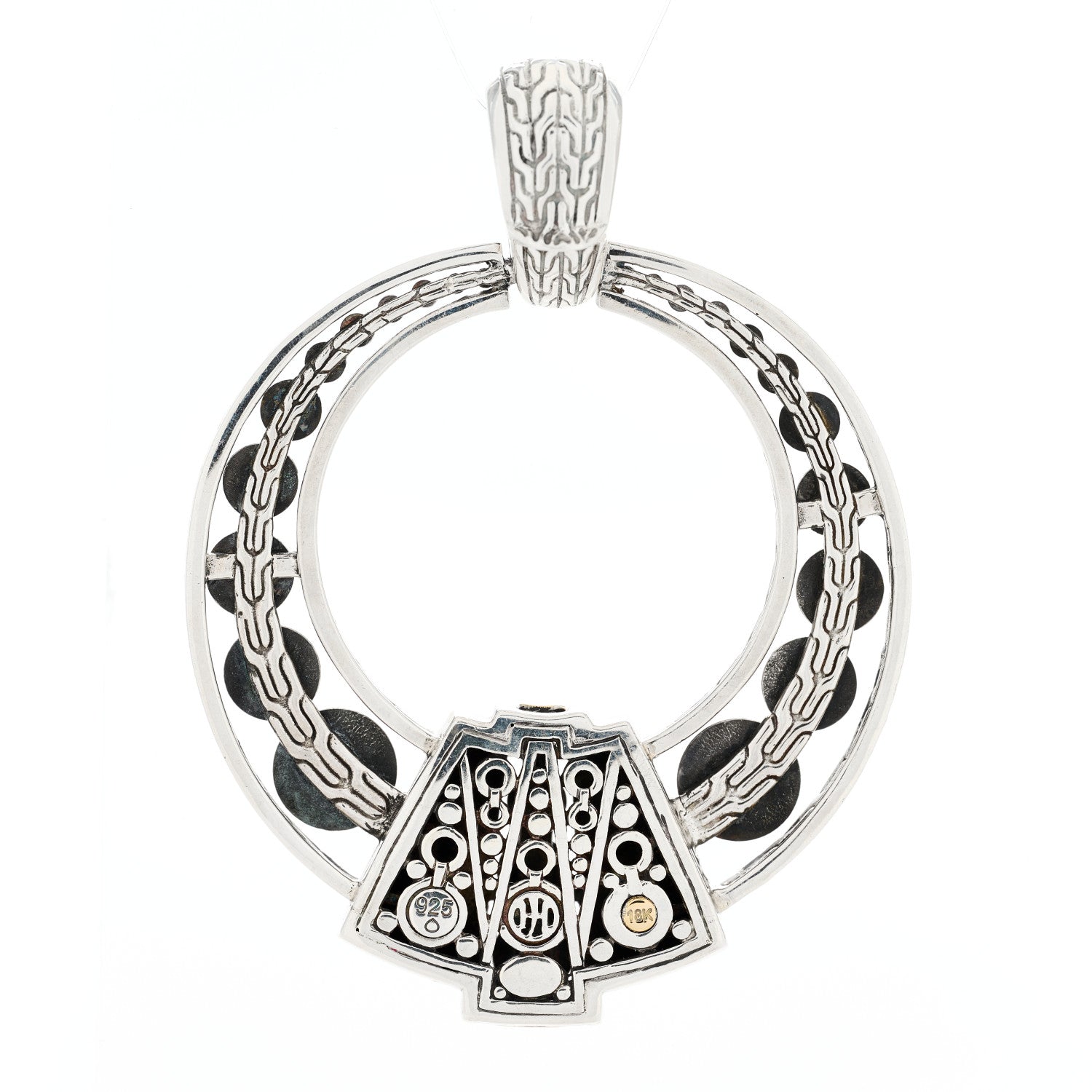John Hardy Sterling Silver 18K Yellow Gold Dot Deco Enhancer Pendant 4 of 4
