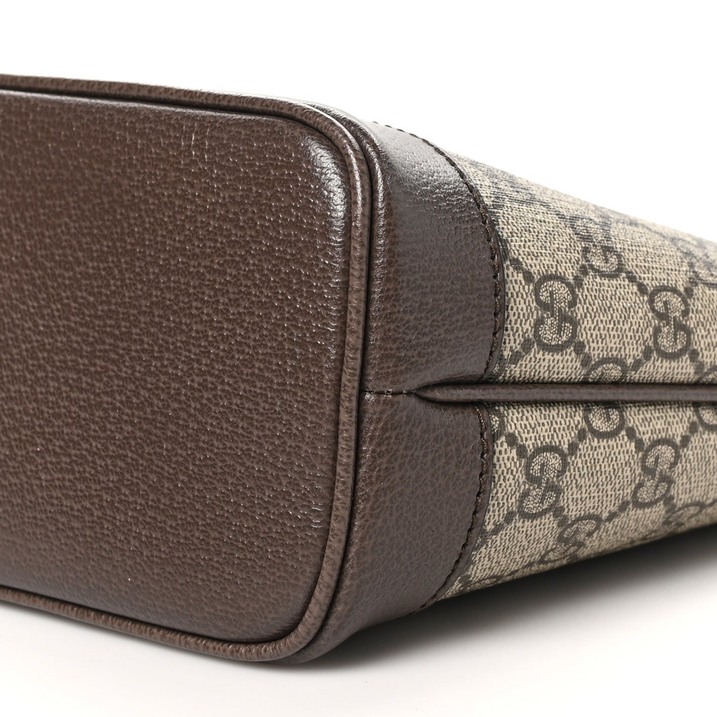 GG Supreme Monogram Textured Dollar Calfskin Mini Ophidia Shoulder Tote Bag Beige Ebony New Acero